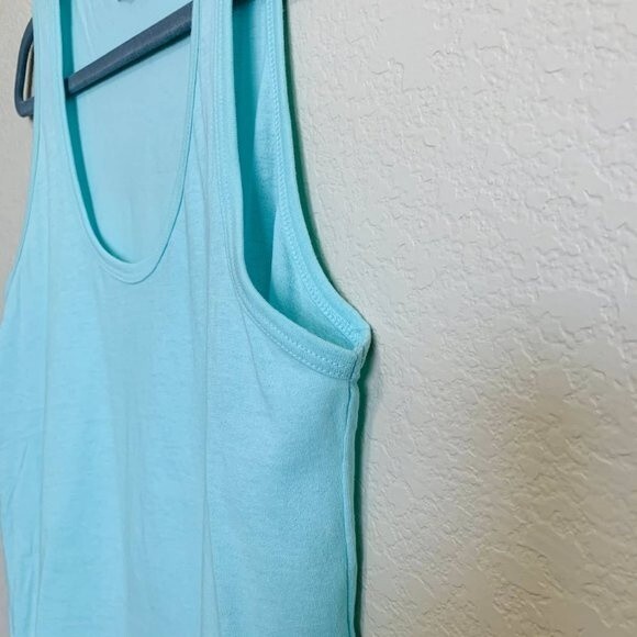 Zara mint green around neckline tank top size M baddie barbie academia coastal - Picture 4 of 6